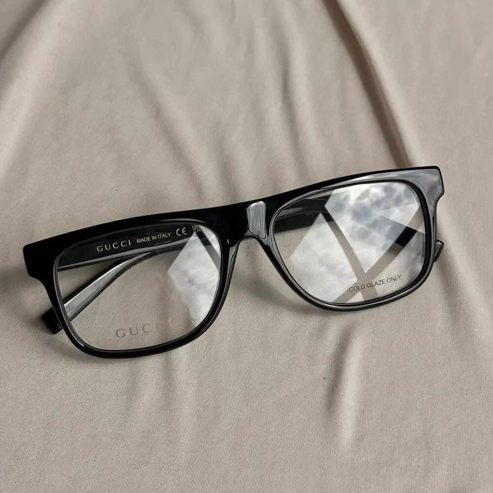 Gucci Black Square Eyeglasses - GG1117O - Red & Green Web, NIB